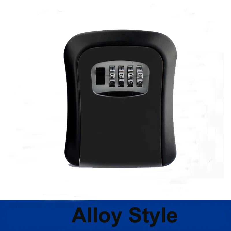 4 Digit Combination Key Lock Box Aluminum Wall Mounted Key Lockbox with Code for House Key Storage Security Protection