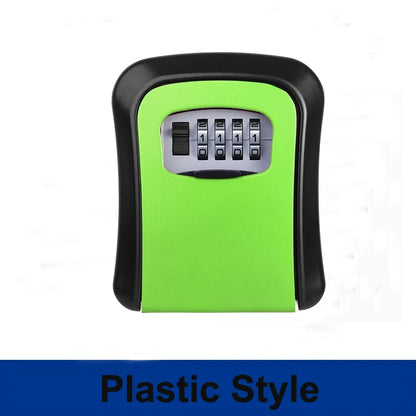 4 Digit Combination Key Lock Box Aluminum Wall Mounted Key Lockbox with Code for House Key Storage Security Protection