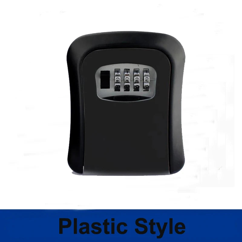 4 Digit Combination Key Lock Box Aluminum Wall Mounted Key Lockbox with Code for House Key Storage Security Protection