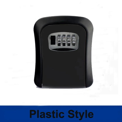 4 Digit Combination Key Lock Box Aluminum Wall Mounted Key Lockbox with Code for House Key Storage Security Protection