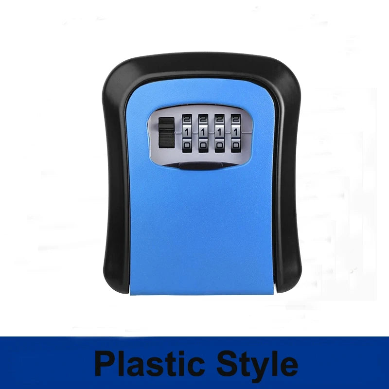 4 Digit Combination Key Lock Box Aluminum Wall Mounted Key Lockbox with Code for House Key Storage Security Protection