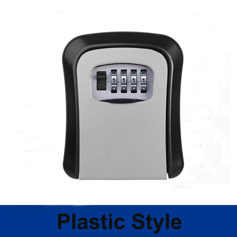 4 Digit Combination Key Lock Box Aluminum Wall Mounted Key Lockbox with Code for House Key Storage Security Protection