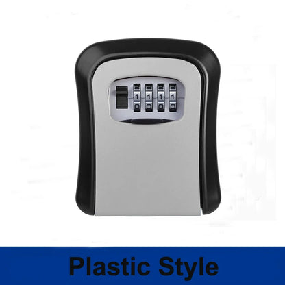 4 Digit Combination Key Lock Box Aluminum Wall Mounted Key Lockbox with Code for House Key Storage Security Protection
