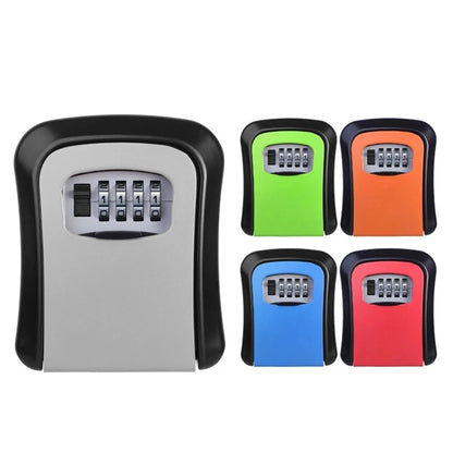 4 Digit Combination Key Lock Box Aluminum Wall Mounted Key Lockbox with Code for House Key Storage Security Protection